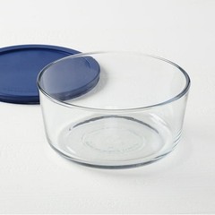 (2 pack) Anchor Hocking Glass Food Storage Container with Lid, 7 Cup Round