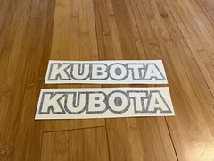 KUBOTA TRACTOR VINYL DECAL STICKER – Black 9″ Wide – SET OF 2 Tractor