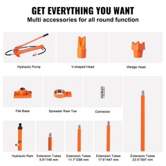 20 Ton Portable Hydraulic Jack Kit with 4.6ft Hose & Case