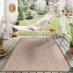 Rugshop Outdoor Rug Transitional Floral Circles Textured Indoor Outdoor Rugs 5×7