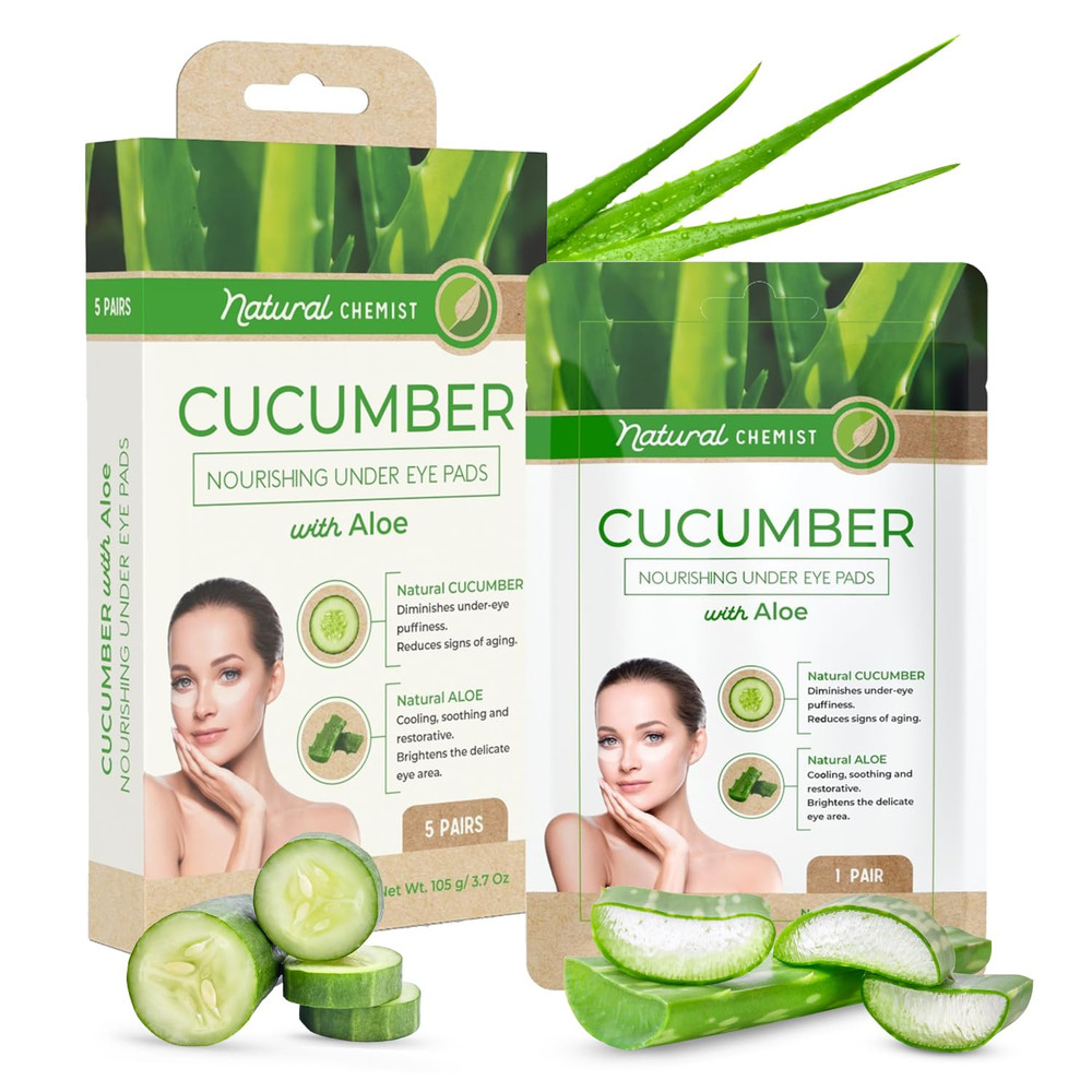 Cucumber & Aloe under Eye Patches – Cooling, Reduces Puffiness, Anti-Aging, Hydr