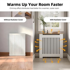 Modern Radiator Cover with Table Top, White Radiator Cabinet, Enclosure for Home
