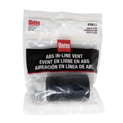 Oatey 39012 1.5 in. NPT ABS in-Line Vent, Black