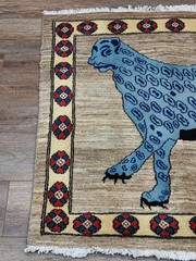 Turkish Rug,Turkish Hunting Rug,Turkish Village Lion Bohemian Rug, 3×4.6 Ft