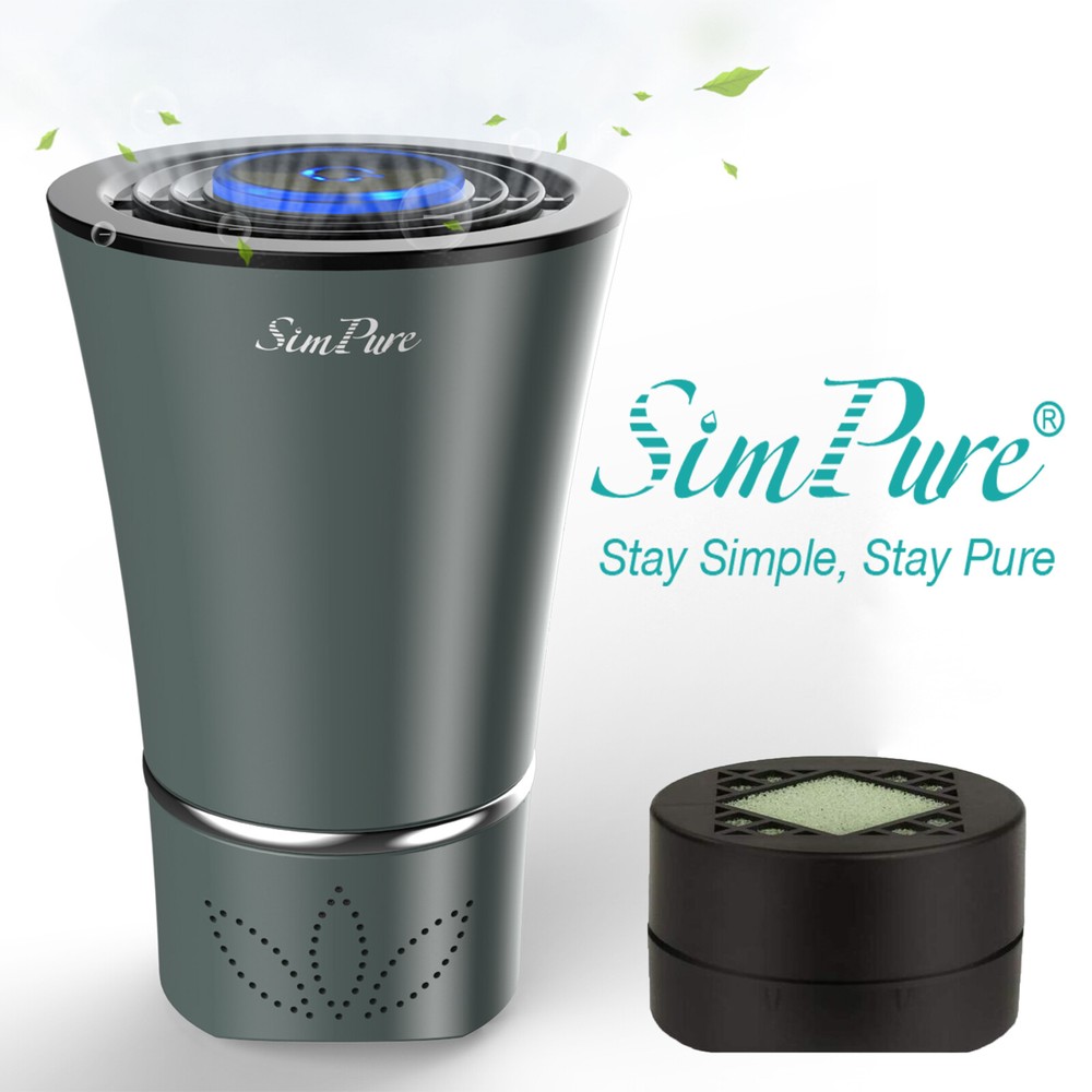 360° Car Air Purifier HEPA USB Ionizer Portable Air Cleaner for Vehicle Odors