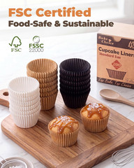 Non-stick 200pcs Standard Cupcake Liners for Baking, Natural, Food-grade Cupcake