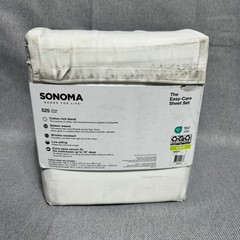 Sonoma Easy-Care Sheet Set King White 525 TC Cotton Blend 4pc Sateen