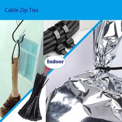 Cable Zip Ties,300 Pack Black Assorted Sizes 4+8+12 Inch,Multi-Purpose…