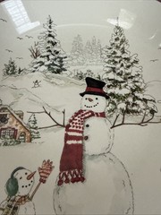 Williams Sonoma Snowman Serving Bowl 8.5″ Winter Christmas Retired