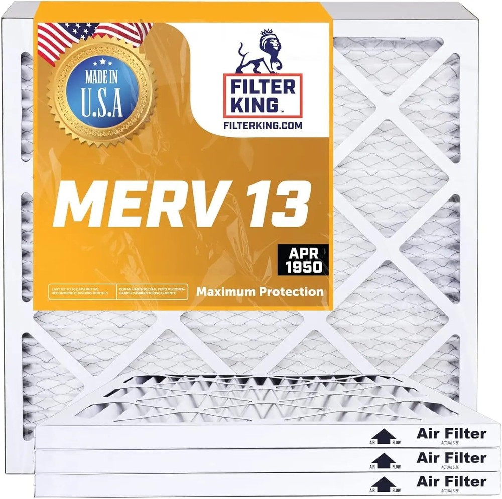 Filter King 16x16x1 Air Filter 6-PACK MERV 13 Actual Size 15.75 x 15.75 x .75″