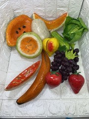 Authentic Vintage Mexico Paper Mache Colorful Faux Fruits & Vegetables Decor 14
