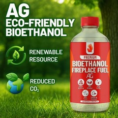 Bio Ethanol Fireplace Fuel (3×1 L) For Tabletop Fires, Stoves,Versatile Clean