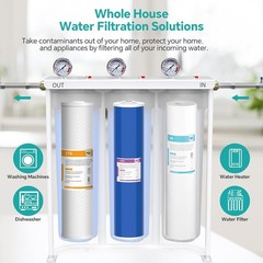 3-Stage 20″x4.5″ PP GAC CTO Carbon Block Water Filter Whole House Cartridges Set
