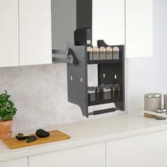 Kitchen Shelf Rack Upper Cabinet 2-Tier Pull Down Cabinet Organizer Rack