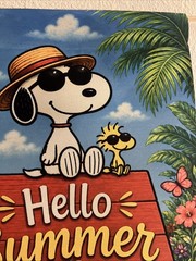 Garden Flag 12×18 Snoopy Summer Double Sided Handmade Woodstock Cute