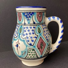 Le Souk Ceramique Malika Cup Mug Hand-Made Tunisia Blue Purple One Of A Kind