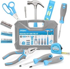 Hi-Spec Blue Household Tool Kit Set with Toolbox for Home, Office & Car
