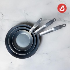 – Blue Carbon Steel Fry Pan 2mm Thick – 8” Diameter, 5.5” Cooking Surface – O…