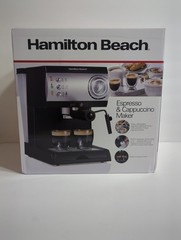 Hamilton Beach Espresso Machine 2-Cup+15-Bar Pump+ Steam Control + Milk Frother