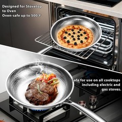 New Titanium Nonstick Frying Pan Set 8/10/12″ Hammered Induction Cookware with L