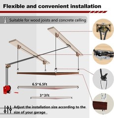 Overhead Garage Storage Lift Hoist, Ceiling Mounted Garage Storage Lift System