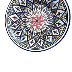 Le Souk Ceramique Tunisia Mediterranean Floral Plate Mandala Design 9.5 in