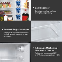 Galanz 4.6 cu ft Stainless Steel Mini Fridge with Freezer—compact, energy-effici
