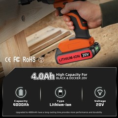 2Pack 20V Lithium-ion 2AH Battery for BLACK+DECKER 20 Volt LBXR20 LBX20 LB20 USA