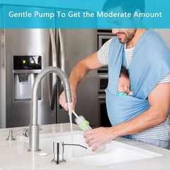 Kitchen Sink Soap Dispenser with 47″ Extension Tube Brushed Nickel Soap Dishes