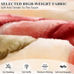 6lb/7lb Korean Mink Blanket Reversible Floral Printed Plush Bed Raschel Blanket
