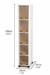 Narrow 5 Drawer Storage Cabinet Slim Rolling Cart Organiser Unit Free Delivery
