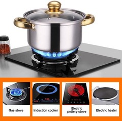 12 Piece Cookware Set Nonstick Pots and Pans Home Kitchen Cooking Non Stick, Red