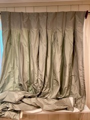 Lovely ETHAN ALLEN Silk & Cotton Sage Green ( Mineral) Lined Drape Panel 48X98