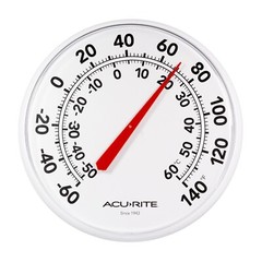 AcuRite Indoor Outdoor Thermometer, 12.5 in Wall Mount with Large Black Numbers