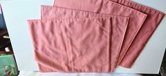 Lot of 4 Coral Linen Cotton Cloth Fabric Placemats Rectangle 16 x 15.5 in.