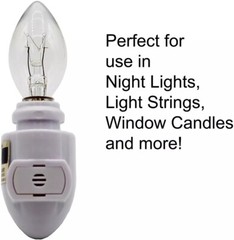 12 Pack Clear Night Light Bulbs Replacement 7 watt C7 Base 120V