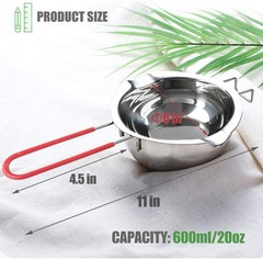 Double Boiler Pot Stainless Steel Melting Chocolate Candy Candle Making Kitchen