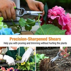 WORKPRO 2 Piece Pruning Shears Set Drop Forged With Carbon Steel Straight Blade