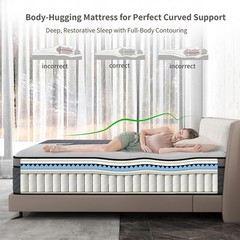 12″ Full Queen King Hybrid Mattress Medium Firm Soft Memory Foam Spring in a Box