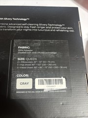 Silvery Queen bedding Silver infused technology Gray