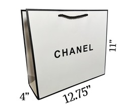 New Chanel Classic White Black MED Shopping Gift Bag 12.75” x 11” x 4”