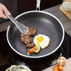 Stainless Steel 10 in Tri-Ply Fry Pan, 304 Grade Material, Non-Stick , PFOA Free
