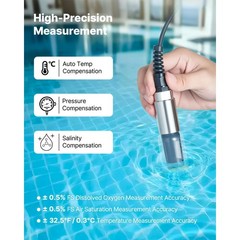 Uimoso Portable Dissolved Oxygen Meter Kit, Range 0.0-20.0 mg/L