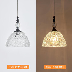 Modern Black Metal Clear Glass Pendant Light 7.68 in Globe Light Fixture with Cl