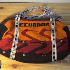 100%Wool Ecuador Duffel Bird/Tribal Pattern