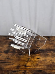WUSTHOF CLASSIC White-Handle 13 Piece Set with *SUPER RARE* Clear Acrylic Block!