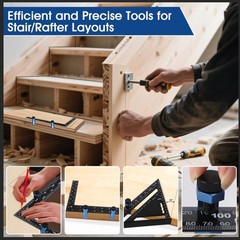 Stair Gauge Set for Speed Square Circular Saw Guide Non Slip Framing Tool Kit