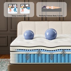 12″ 14″ Mattress Gel Memory Foam Hybrid Spring Twin Full Queen King Bed in a Box
