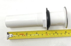 1-1/4 in. x 6 in. Stainless Steel Covered Sink Drain with Tailpiece and Stopper