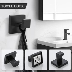 Matte Black 4-Piece Complete Bathroom Accessory Set Towel Bar & Hardware Kit